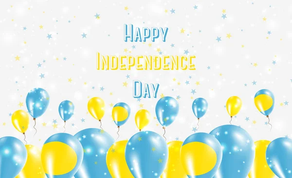 Palau Onafhankelijkheidsdag Patriottisch Ontwerp Ballonnen Palauan National Colors Gelukkige Onafhankelijkheidsdag — Stockvector