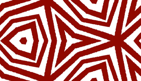 Etnische Hand Geschilderd Patroon Maroon Symmetrische Caleidoscoop Achtergrond Textiel Klaar — Stockfoto