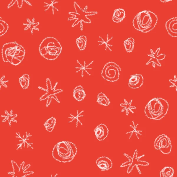 Hand Drawn Snowflakes Christmas Seamless Pattern Subtle Flying Snow Flakes — Stock Photo, Image