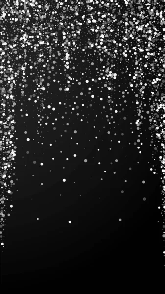 Zufällige Weiße Punkte Weihnachten Hintergrund Dezent Fliegende Schneeflocken Und Sterne — Stockvektor
