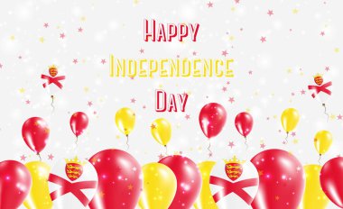 Jersey Bağımsızlık Günü Vatansever Tasarımı. Channel Islander Ulusal Renkleri 'nde balonlar. Bağımsızlık Günü Kutlama Kartın kutlu olsun..