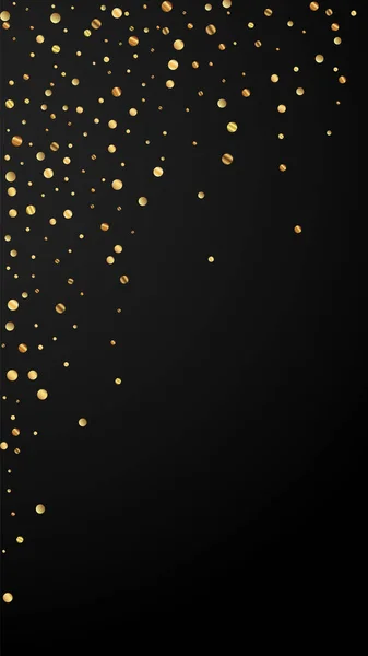Festliches Konfetti Feierstars Spärliches Goldkonfetti Auf Schwarzem Hintergrund Frische Festliche — Stockvektor