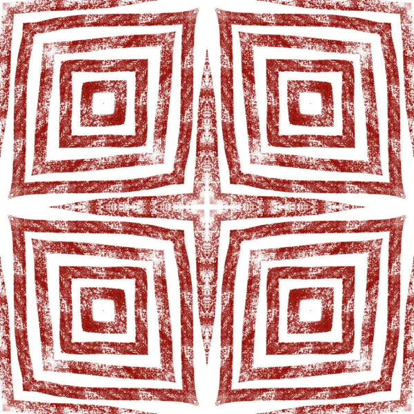 Betegeld Aquarelpatroon Wijn Rode Symmetrische Caleidoscoop Achtergrond Met Hand Beschilderde — Stockfoto