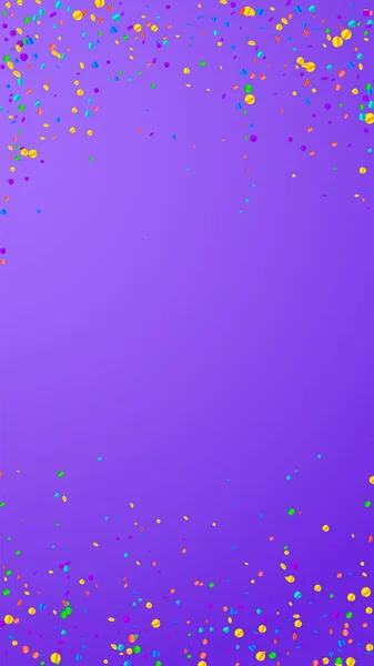 Feestelijke Vermakelijke Confetti Feeststerren Heldere Confetti Violette Achtergrond Goed Uitziende — Stockvector