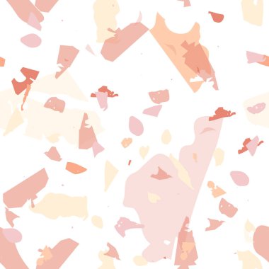 Terrazzo kusursuz desen. Taşlı turuncu gerçekçi mermer dokusu. Doğal taşlardan, granitten, kuvarstan, mermerden, betondan yapılmış arka plan. Terrazzo pürüzsüz desenli serin renklerde. 