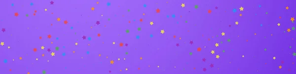 Confete Moderno Festivo Estrelas Celebração Estrelas Alegres Sobre Fundo Violeta — Vetor de Stock