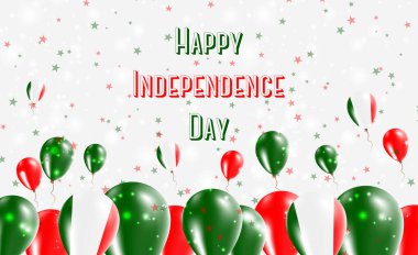 İtalya 'nın Bağımsızlık Günü Vatansever Tasarımı. İtalyan Ulusal Renkleri 'nde balonlar. Bağımsızlık Günü Kutlama Kartın kutlu olsun..