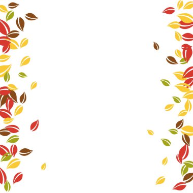 Sonbahar yaprakları dökülüyor. Kırmızı, sarı, yeşil, kaotik yapraklar uçuşuyor. Göz kamaştırıcı günbatımı arka planında rengarenk yapraklar. Okul satışına geri dönmek çekici..