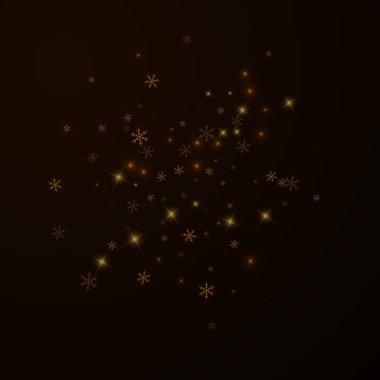 Kış yıldızlı, karlı Noel örtüsü. Noel ışıkları, bokeh, kar taneleri, gece arkaplanda yıldızlar. Lüks, gerçek, ışıl ışıl bir şablon. Vektör illüstrasyonu çekici.