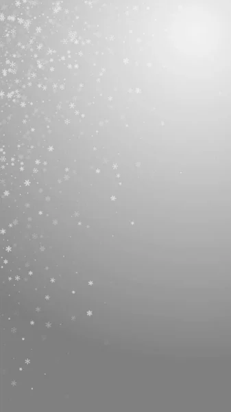 Hermoso Fondo Navidad Nevada Sutiles Copos Nieve Voladores Estrellas Sobre — Vector de stock