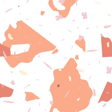 Terrazzo kusursuz desen. Taşlı turuncu gerçekçi mermer dokusu. Terrazzo pürüzsüz desenli, serin renklerde. Doğal taşlardan, granitten, kuvarstan, mermerden, betondan yapılmış arkaplan. 