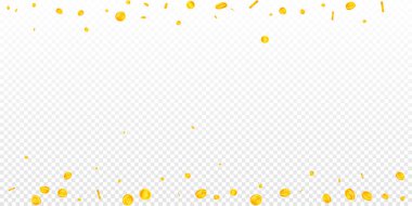 Bitcoin, internet para birimleri düşüyor. Büyüleyici dağınık BTC paraları. Kripto para, dijital para. Sıra dışı ikramiye, servet ya da başarı konsepti. Vektör illüstrasyonu.