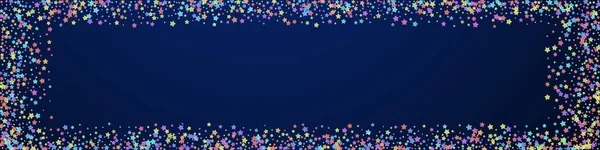 Festive Immaculate Confetti Celebration Stars Colorful Stars Dense Dark Blue — Stock Vector