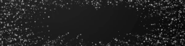Gyönyörű Hóesés Karácsonyi Háttér Finom Repülő Hópelyhek Csillagok Fekete Háttérrel — Stock Vector