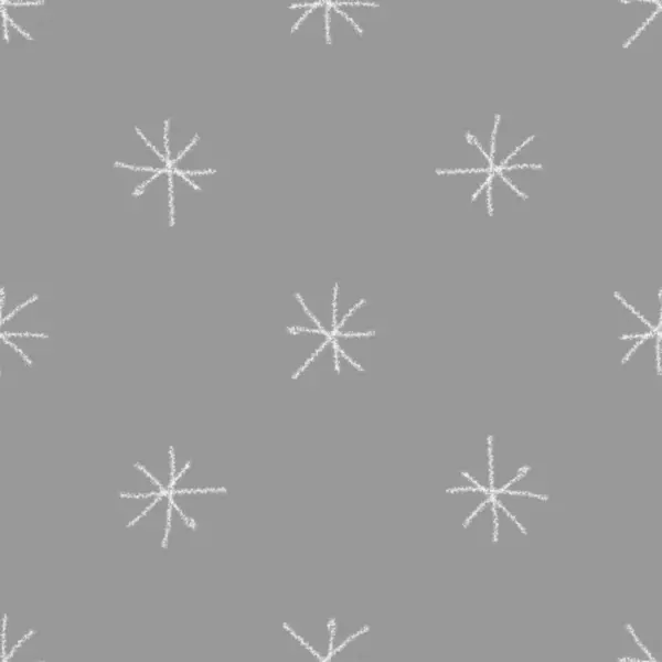手描き雪片クリスマスシームレスパターン チョークの雪の上に微弱な飛行雪のフレーク背景 美しいチョーク手書きの雪のオーバーレイ ホリデーシーズンの装飾を切り替える — ストック写真