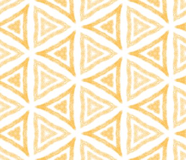 Mozaik kusursuz desen. Sarı simetrik kaleydoskop arka planı. Tekstil hazır popüler baskı, mayo kumaş, duvar kağıdı, ambalaj. Retro mozaik pürüzsüz tasarım.