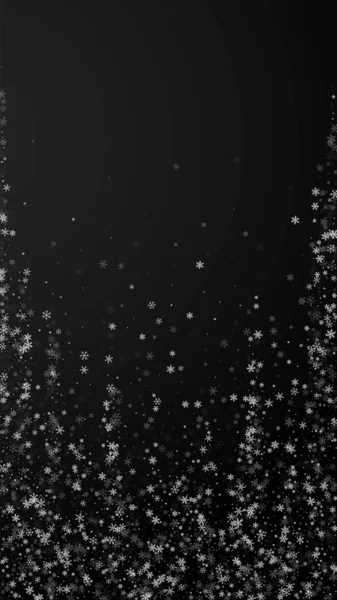 Hermoso Fondo Navidad Nevada Sutiles Copos Nieve Voladores Estrellas Sobre — Vector de stock