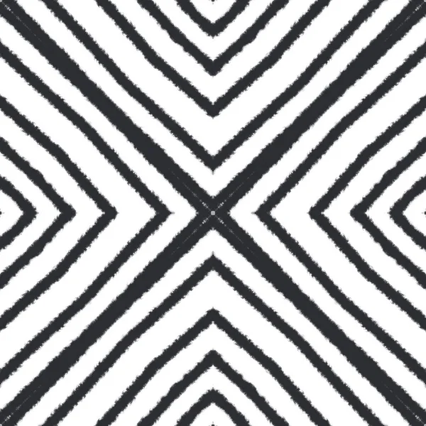 Geometrisches Nahtloses Muster Schwarzer Symmetrischer Kaleidoskop Hintergrund Handgezeichnetes Geometrisches Nahtloses — Stockfoto