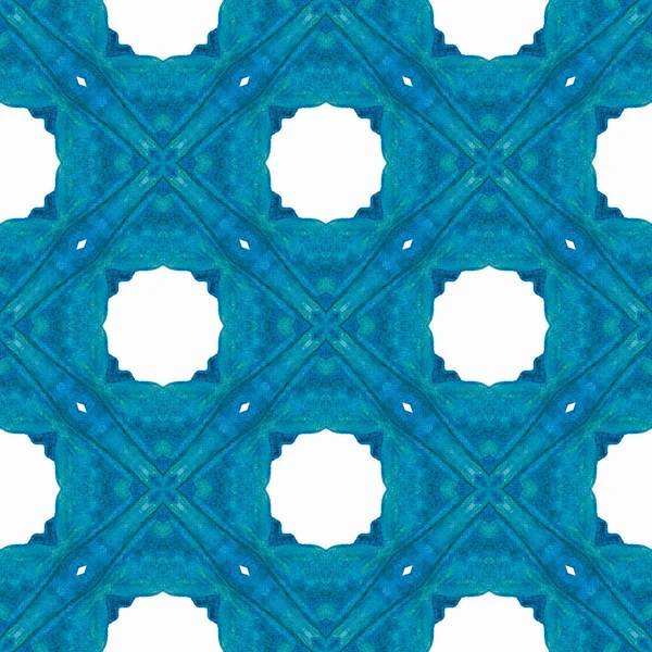 Gestreept Handgetekend Ontwerp Blauw Exquise Boho Chique Zomer Design Textiel — Stockfoto