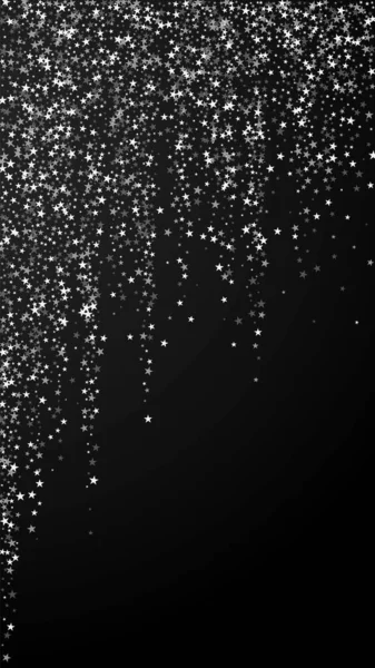 Muhteşem Düşen Yıldızlar Noel Arkaplanı Nce Uçan Kar Taneleri Siyah — Stok Vektör