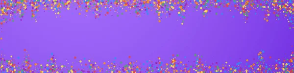 Festlich Amüsantes Konfetti Feierstars Fröhliches Konfetti Auf Violettem Hintergrund Lebende — Stockvektor