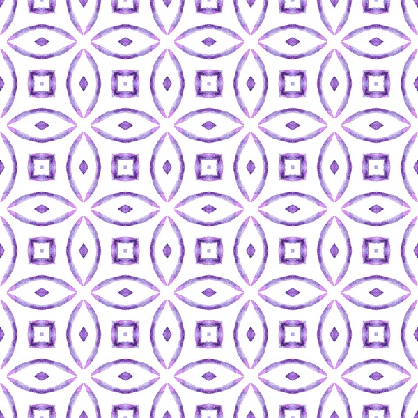 条纹手绘设计 紫色好看的波荷花夏装设计 采购产品纺织品准备好了有利的印刷 泳衣织物 包装材料 重复条纹手绘边框 — 图库照片