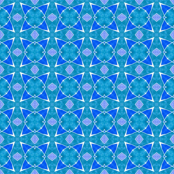Patrón Exótico Sin Costuras Azul Hermoso Diseño Boho Chic Verano — Foto de Stock