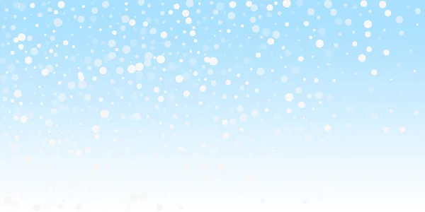 白い点クリスマスの背景 冬の空の背景に小さな飛行雪のフレークと星 美しい冬の銀雪の結晶オーバーレイテンプレート 新鮮なベクターイラスト — ストックベクタ