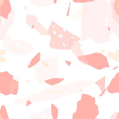 Terrazzo kusursuz desen. Pastel Venedik kaldırım taklidi fayans. Terrazzo pürüzsüz desenli, serin renklerde. Doğal taşlardan, granitten, kuvarstan, mermerden, betondan yapılmış arkaplan. 