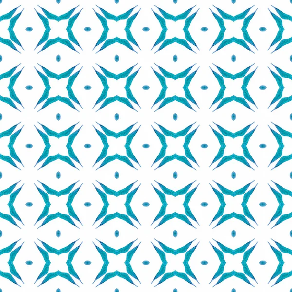 Tekstil hazır değerli baskı, mayo kumaş, duvar kağıdı, ambalaj. Mavi yaratıcı boho şık yaz tasarımı. Moda organik yeşil sınır. Organik fayans.