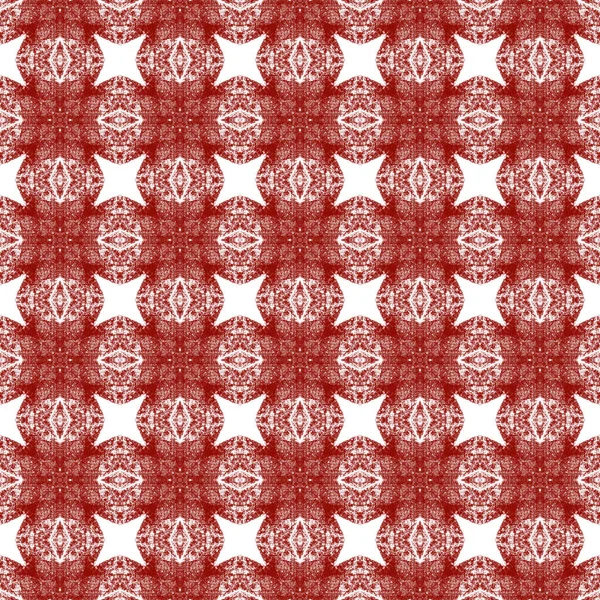 Ethnische Handbemalte Muster Maroon Symmetrischen Kaleidoskop Hintergrund Textilfertiger Bizarrer Druck — Stockfoto