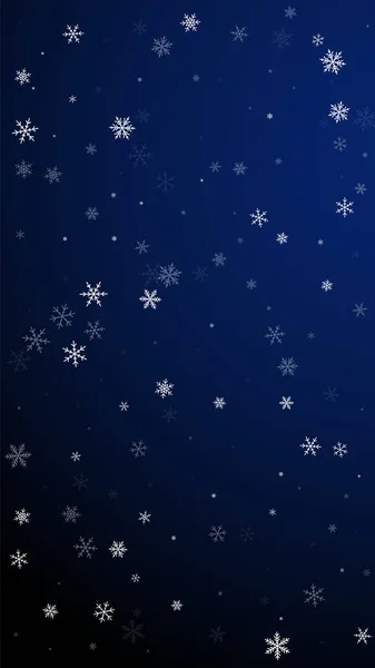 Neve Esparsa Fundo Natal Flocos Neve Voadores Sutis Estrelas Fundo — Vetor de Stock