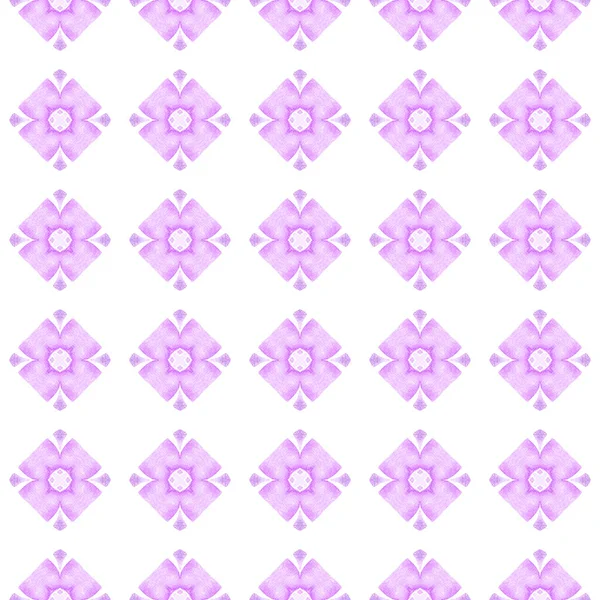 Медальйон Безшовний Візерунок Фіолетовий Живий Бухо Шикарний Літній Дизайн Акварельний — стокове фото