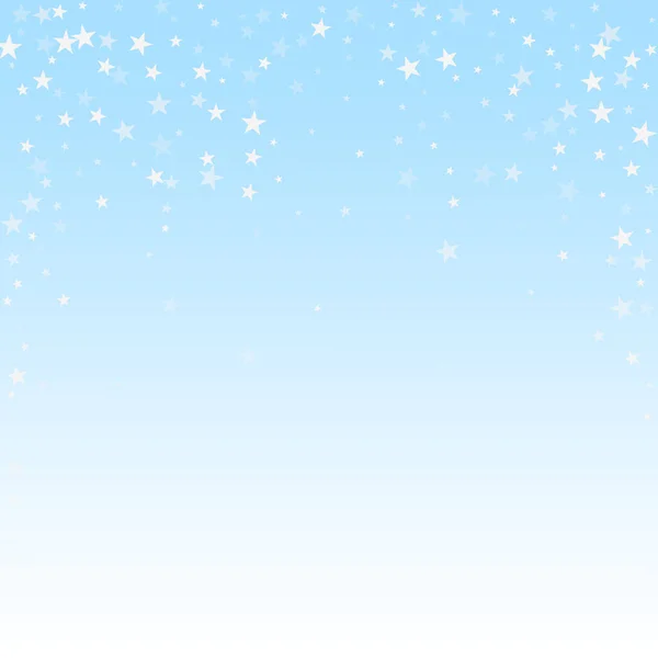 Willekeurige Vallende Sterren Kerst Achtergrond Subtiele Vliegende Sneeuwvlokken Sterren Winterhemel — Stockvector