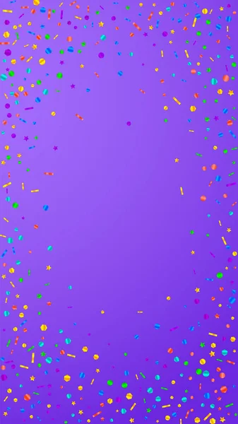 Confete Festivo Maravilhoso Estrelas Celebração Confete Festivo Fundo Violeta Fascinante — Vetor de Stock