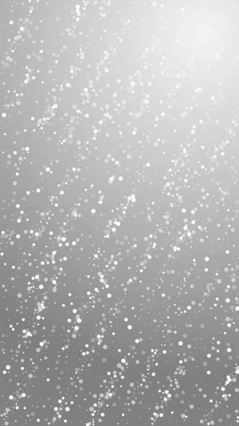 Lunares Blancos Azar Fondo Navidad Sutiles Copos Nieve Voladores Estrellas — Vector de stock