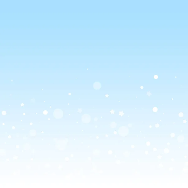 Magische Sterren Willekeurige Kerst Achtergrond Subtiele Vliegende Sneeuwvlokken Sterren Winterhemel — Stockvector