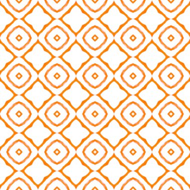 El çizimi yeşil mozaik pürüzsüz sınır. Turuncu muhteşem boho şık yaz tasarımı. Mozaik kusursuz desen. Tekstil hazır harika baskı, mayo kumaş, duvar kağıdı, ambalaj..