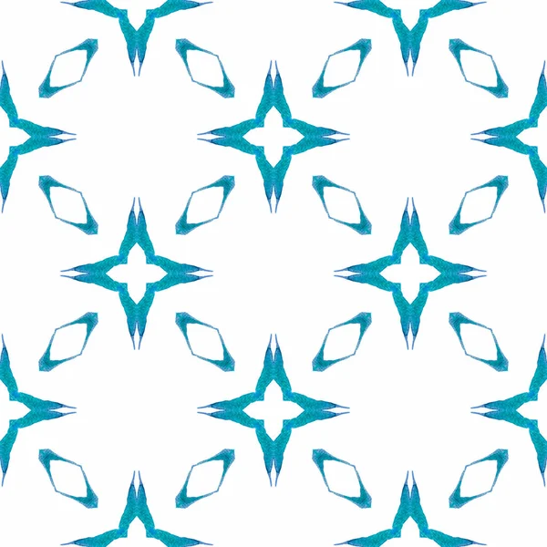 Textilní Hotový Čerstvý Potisk Plavky Tapety Obaly Modré Příjemné Boho — Stock fotografie