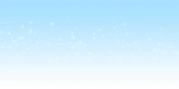 Sparse Incandescente Neve Sfondo Natale Fiocchi Neve Volanti Sottili Stelle — Vettoriale Stock