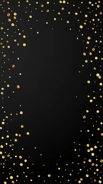 Festliches Kostbares Konfetti Feierstars Spärliches Goldkonfetti Auf Schwarzem Hintergrund Fetting — Stockvektor