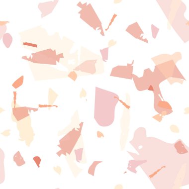 Terrazzo kusursuz desen. Taşlı turuncu gerçekçi mermer dokusu. Terrazzo pürüzsüz desenli, serin renklerde. Doğal taşlardan, granitten, kuvarstan, mermerden, betondan yapılmış arkaplan. 