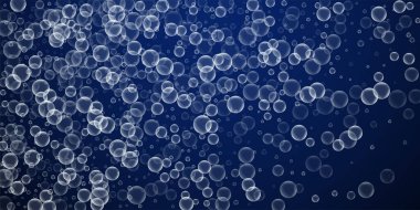 Rastgele sabun köpükleri soyut arkaplan oluşturur. Kış arka planında baloncuklar uçuşuyor. Şaşırtıcı sabunlu köpük şablonu. Muhteşem vektör illüstrasyonu.