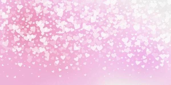 Corazón Blanco Ama Los Confettis Gradiente Del Día San Valentín — Vector de stock