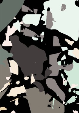 Terrazzo modern soyut şablon. Klasik İtalyan döşemesinin siyah, yeşil ve pembe dokusu. Venedik terrazzo trend vektör arka planı Taşlardan, granitten, kuvarstan, mermerden, betondan yapılmış. 