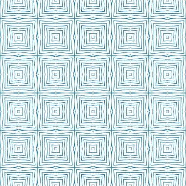 Sembol çizgileri tasarımı. Mavi simetrik kaleydoskop. Tekstil hazır duygusal baskı, mayo kumaş, duvar kağıdı, ambalaj. Geometrik sembol çizgileri deseni.