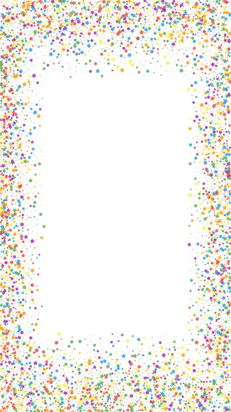 Festive Awesome Confetti Celebration Stars Childish Bright Stars White Background — Stock Vector