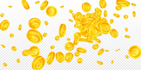 欧盟的欧元硬币掉了 完美无缺地散落着欧元硬币 欧洲货币 伟大的财富 财富或成功的概念 矢量说明 — 图库矢量图片