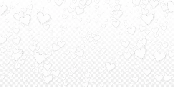 Белое Сердце Любит Конфетти День Святого Валентина Проливной Дождь Впечатляющий — стоковый вектор