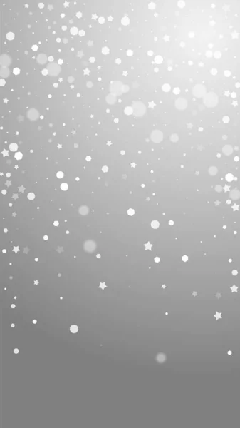 Sihirli Yıldızlar Rastgele Noel Arkaplanı Nce Uçan Kar Taneleri Gri — Stok Vektör